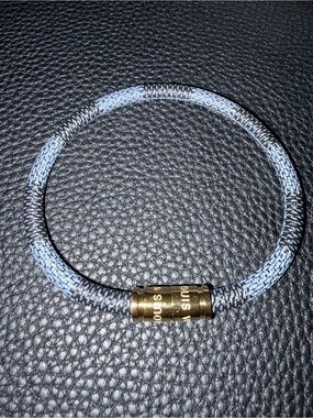 LOUIS VUITTON Men’s Leather Bracelet - Black/Gray